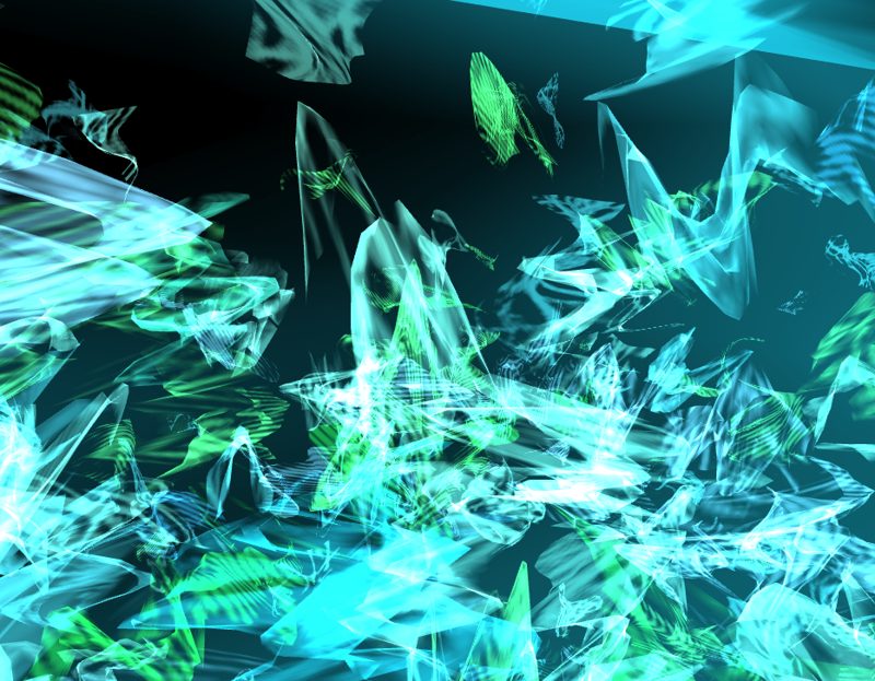 The lab: generative work in luminous teal and green